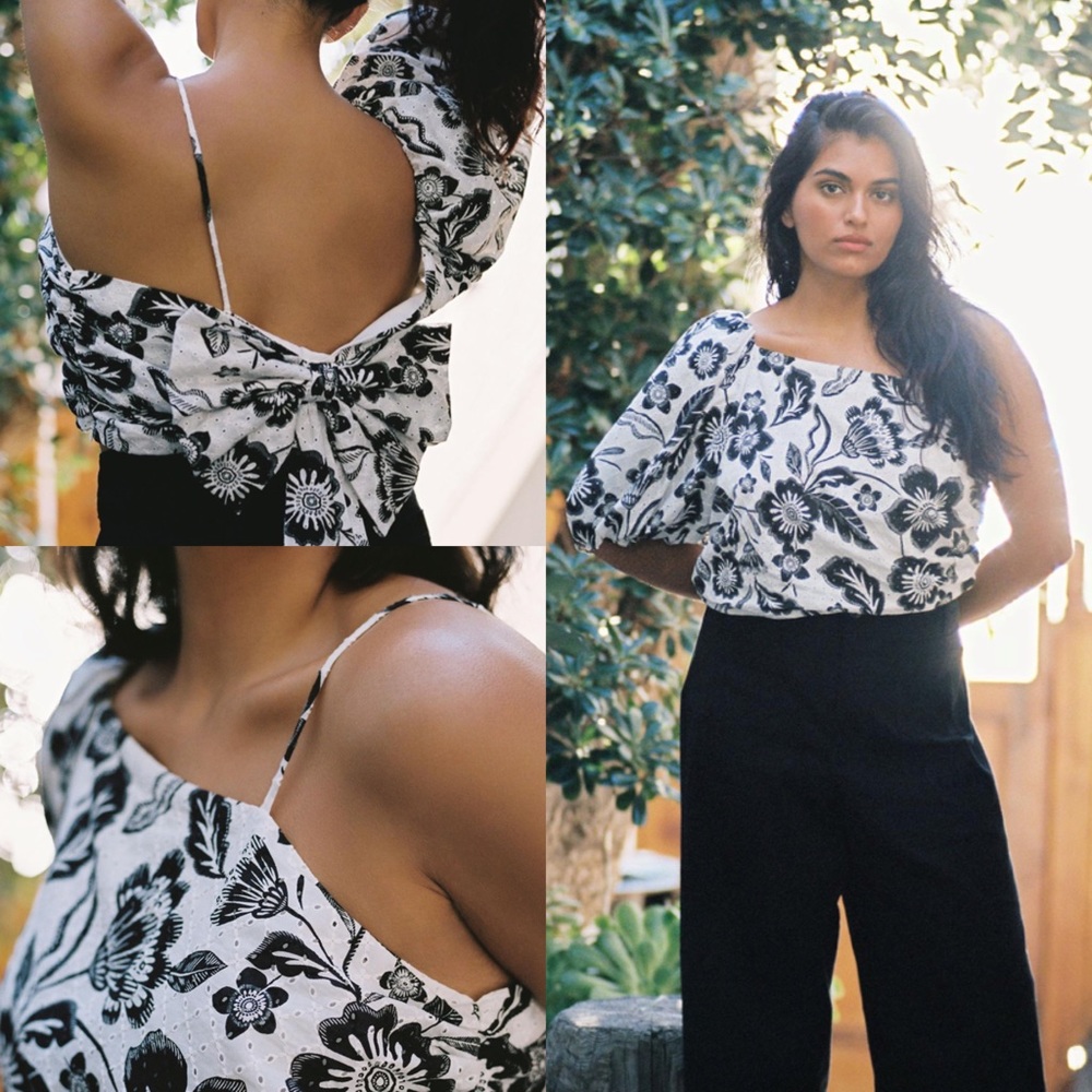 NEW! Anthropologie Maeve Floral One Shoulder Crop Blouse Size 26W